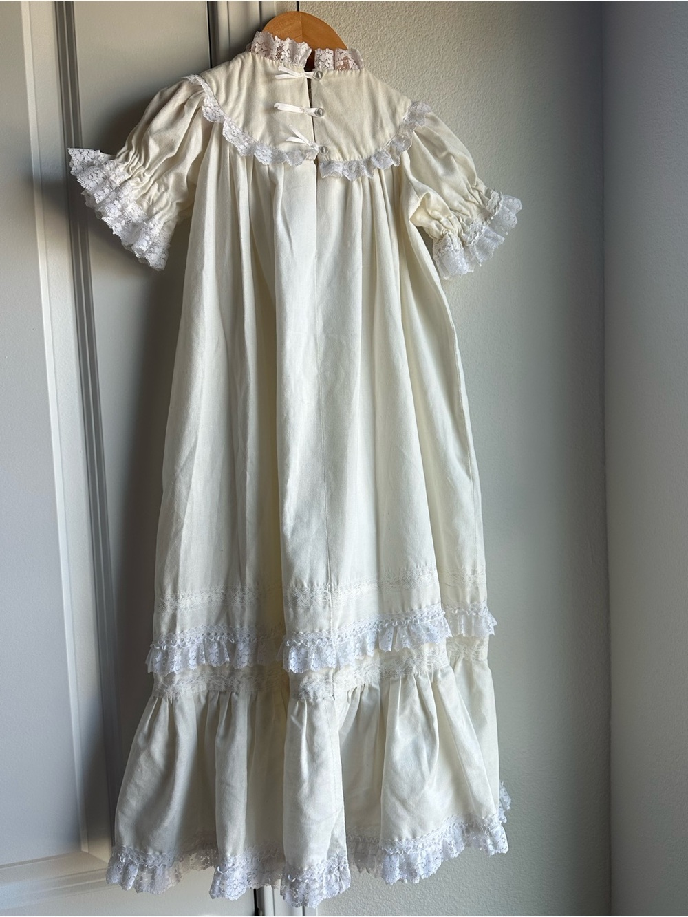Frilly Vintage Handmade Baby Baptism Gown - Picture 2 of 6